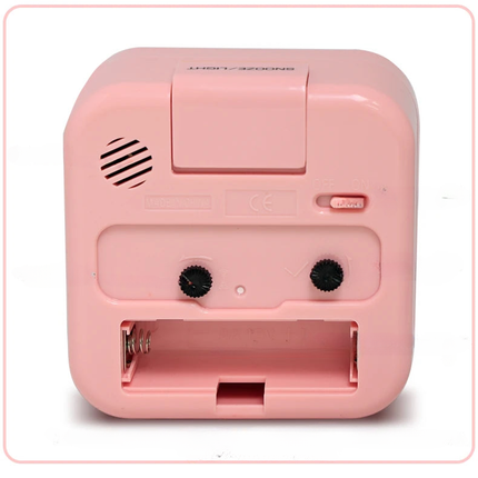 Rosa analog vekkerklokke for jenter