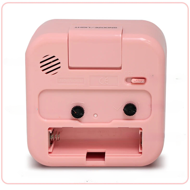 Rosa analog vekkerklokke for jenter