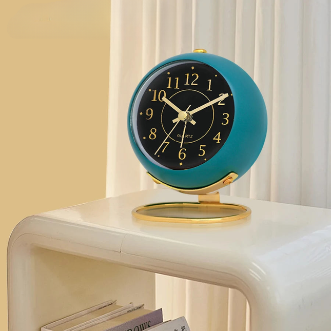 Rund analog design vekkerklokke