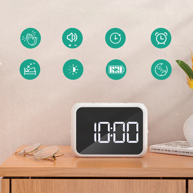 Kompakt digital vekkerklokke med alarm