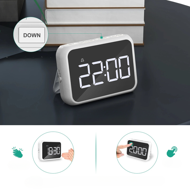 Kompakt digital vekkerklokke med alarm