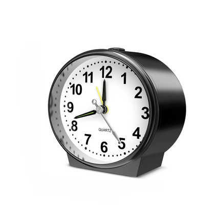 Liten analog batteridrevet vekkerklokke