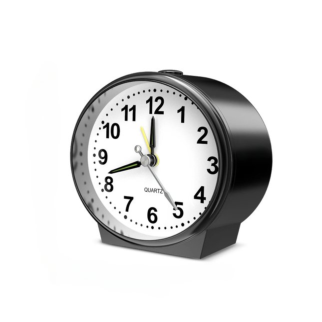 Liten analog batteridrevet vekkerklokke