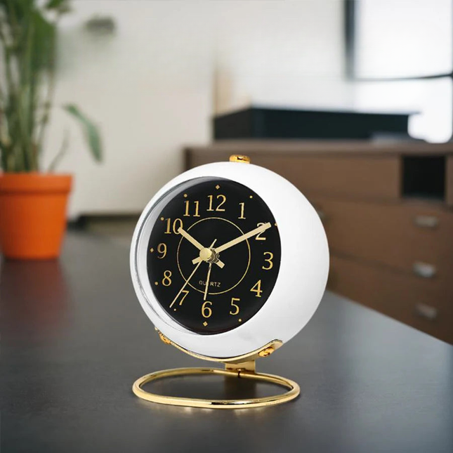 Rund analog design vekkerklokke