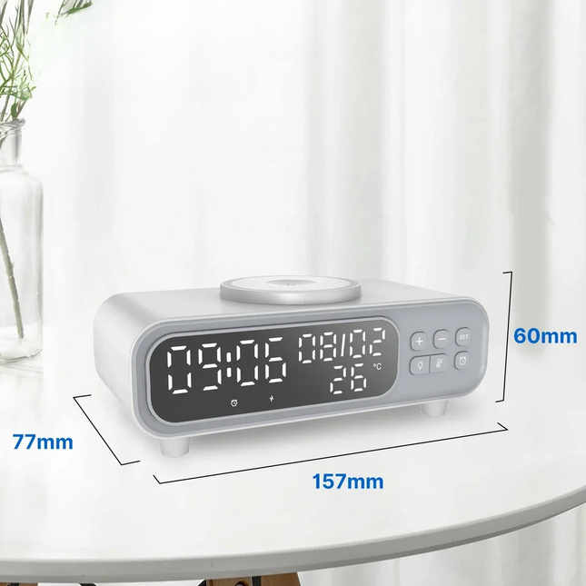 Moderne vekkerklokke med trådløs lading