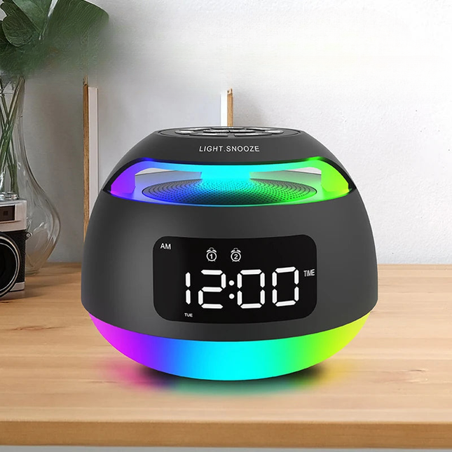 Klokkeradio med Bluetooth og stemningslys