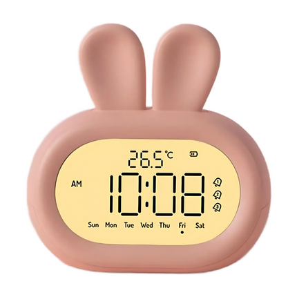 Søt kanin vekkerklokke med nattlys