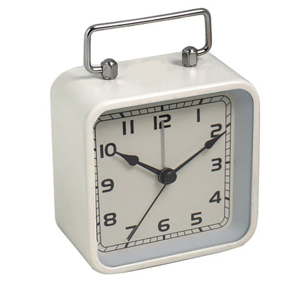 Liten firkantet analog vekkerklokke