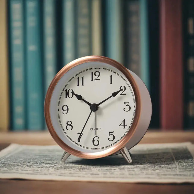 Liten retro vekkerklokke med visere