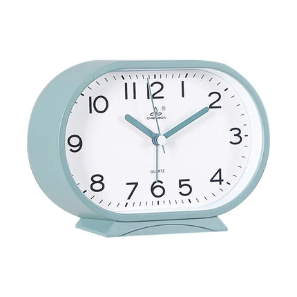 Oval og lydløs analog vekkerklokke