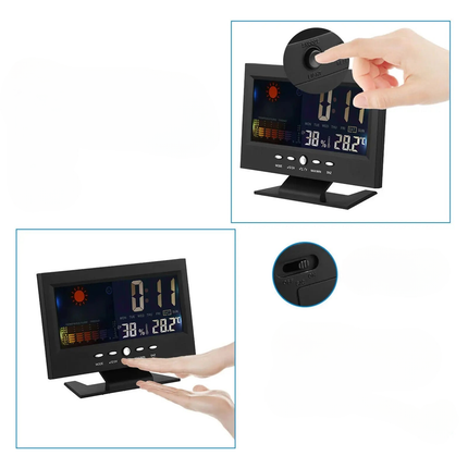 Digital vekkerklokke med kalender og temperatur