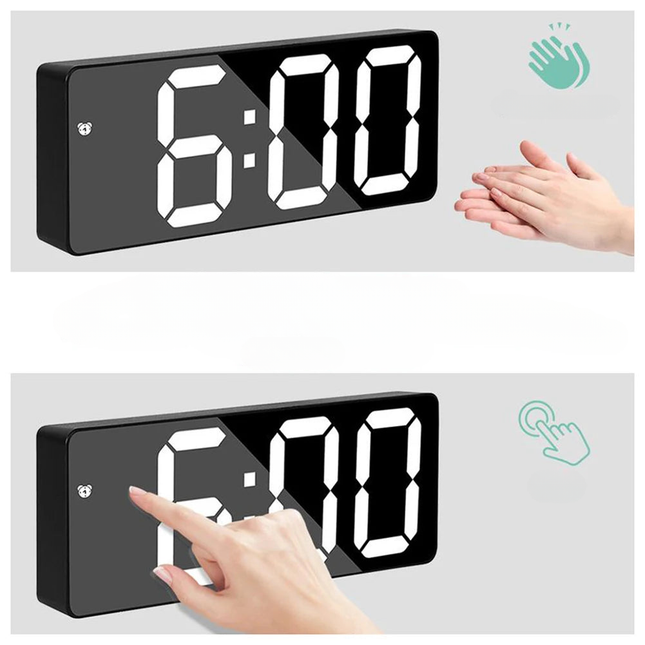 Digital vekkerklokke med store lysende tall