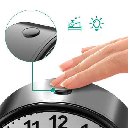 Liten analog batteridrevet vekkerklokke