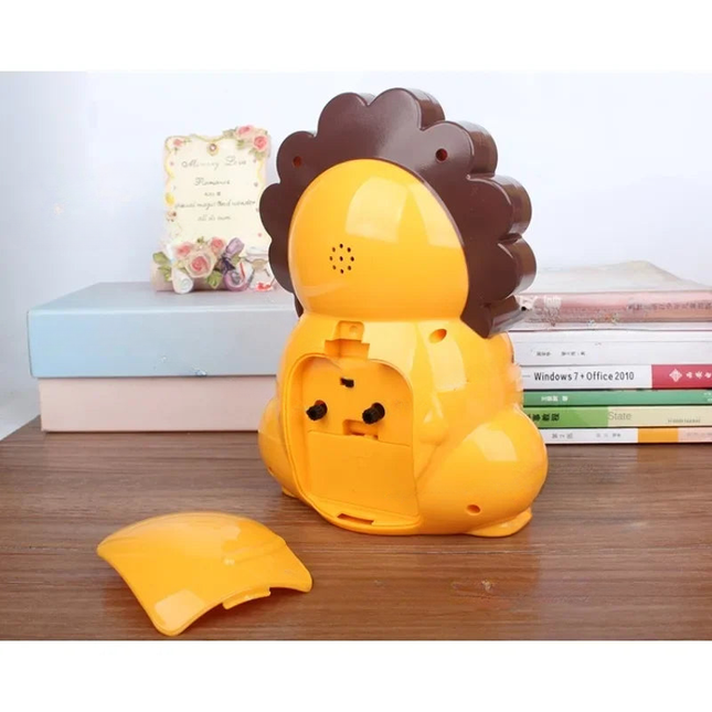 Analog vekkerklokke med løve for barn