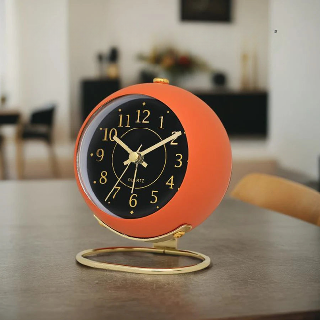 Rund analog design vekkerklokke