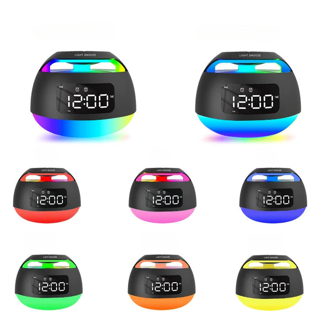 Klokkeradio med Bluetooth og stemningslys