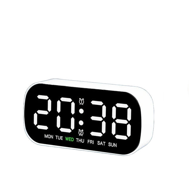 Liten digital speilvekkerklokke til soverommet