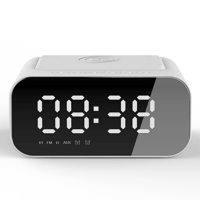 Klokkeradio med trådløs lader og USB