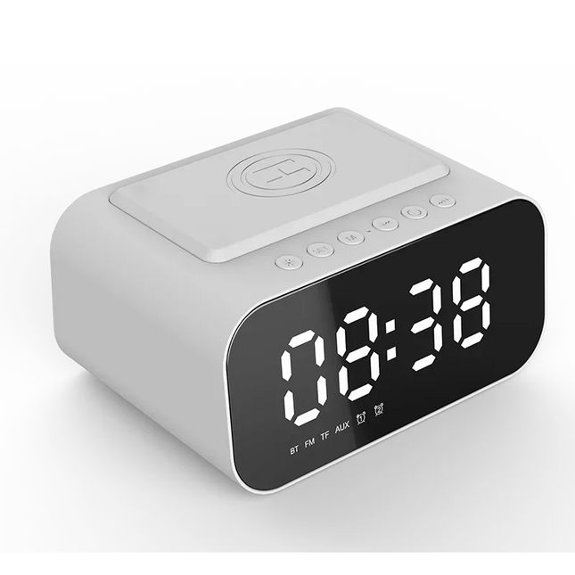 Klokkeradio med trådløs lader og USB