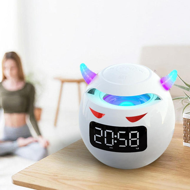 Vekkerklokke med Bluetooth-høyttaler og lys