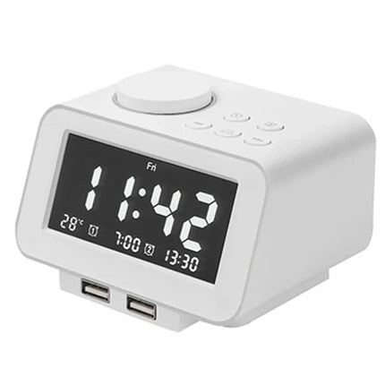 Kompakt FM-klokkeradio med doble alarmer