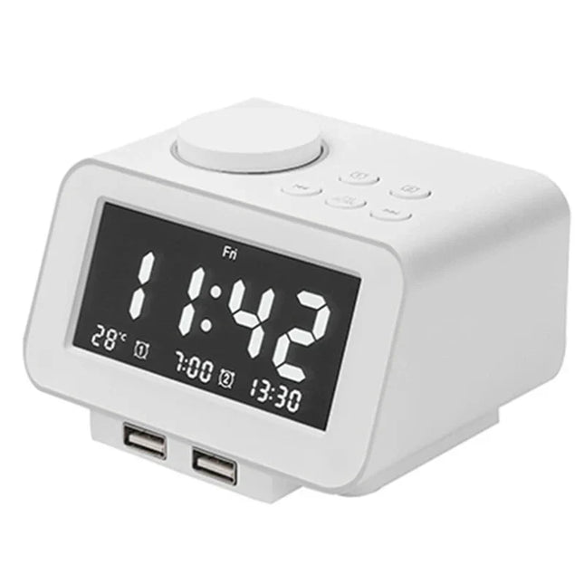Kompakt FM-klokkeradio med doble alarmer