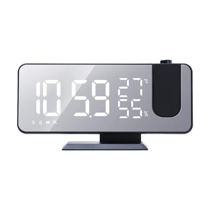 Klokkeradio med projektor og termometer