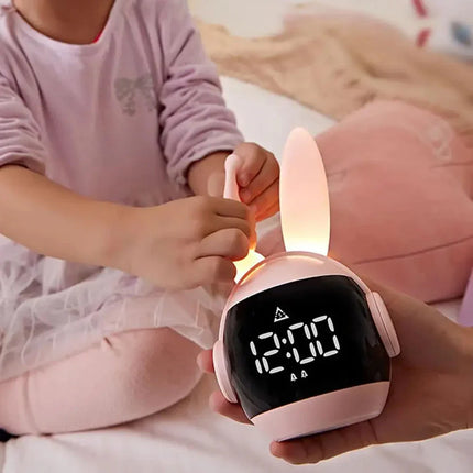 Vekkerklokke med lysende kaninører for jenter