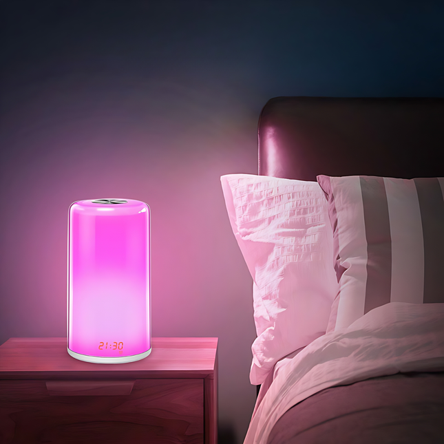 Nattbordlampe vekkerklokke med berøringslys
