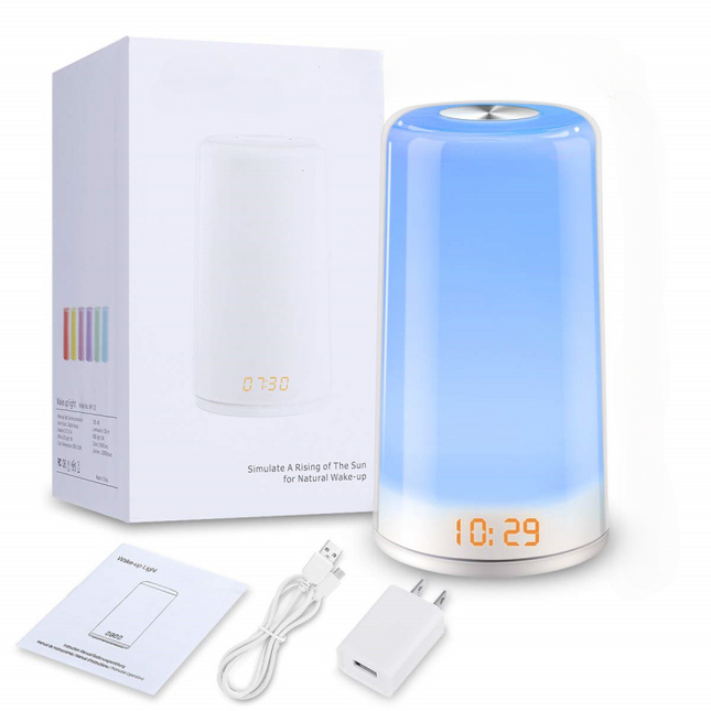 Nattbordlampe vekkerklokke med berøringslys