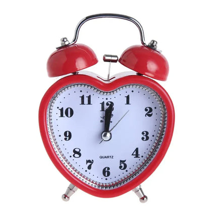 Hjerteformet analog vekkerklokke for jenter