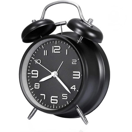 Retro analog vekkerklokke med bjeller