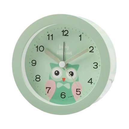 Analog barnevekkerklokke med søtt dyremotiv