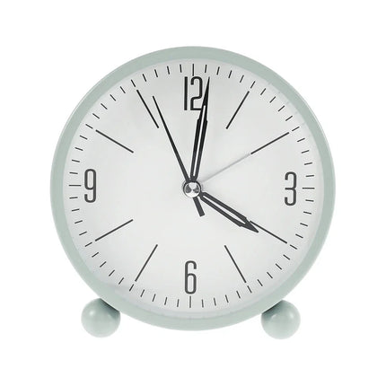 Minimalistisk rund analog vekkerklokke