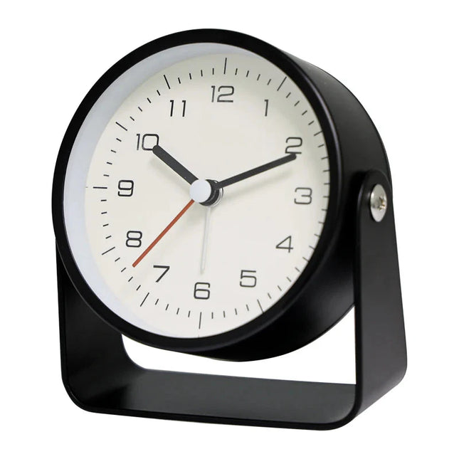 Stillegående analog vekkerklokke uten tikking