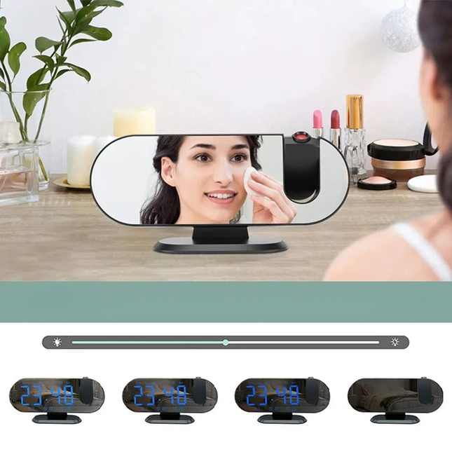 WiFi spionkamera vekkerklokke med projeksjon