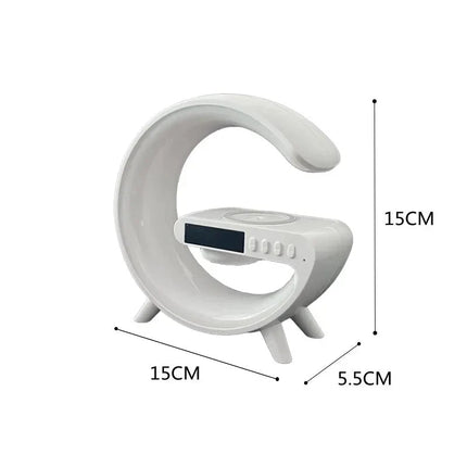 G-formet lampe med trådløs lader