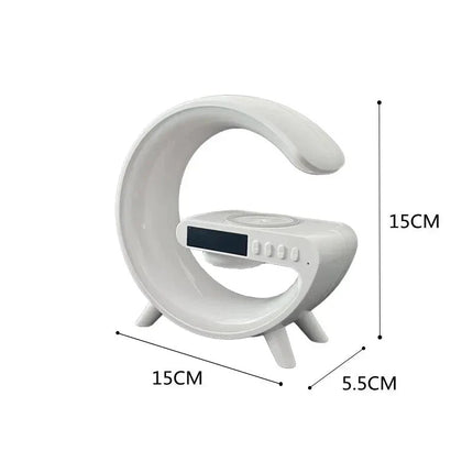 G-formet lampe med trådløs lader