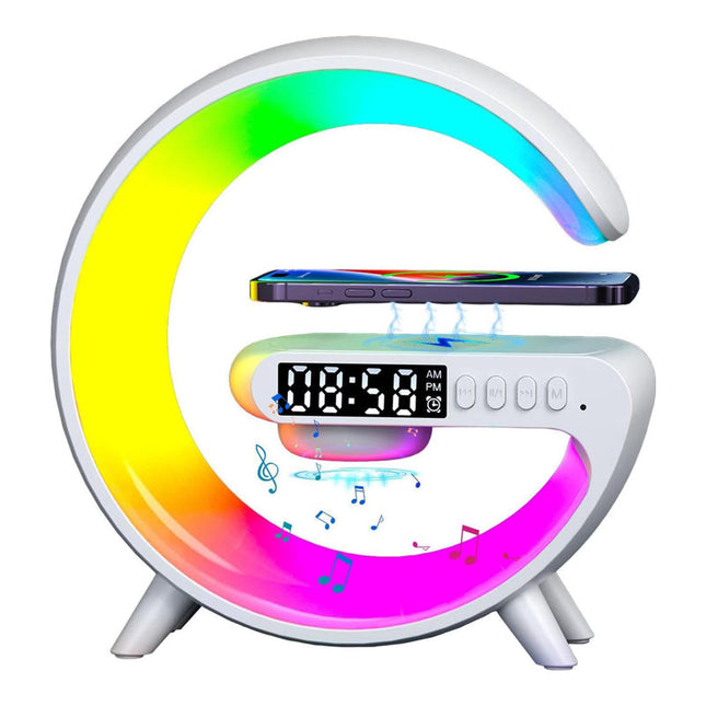 G-formet lampe med trådløs lader