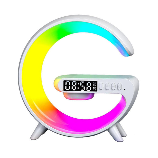 G-formet lampe med trådløs lader