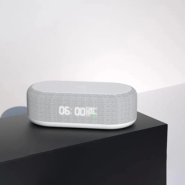 Smart høyttaler med klokke og lading
