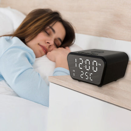 Vekkerklokke med trådløs mobillader