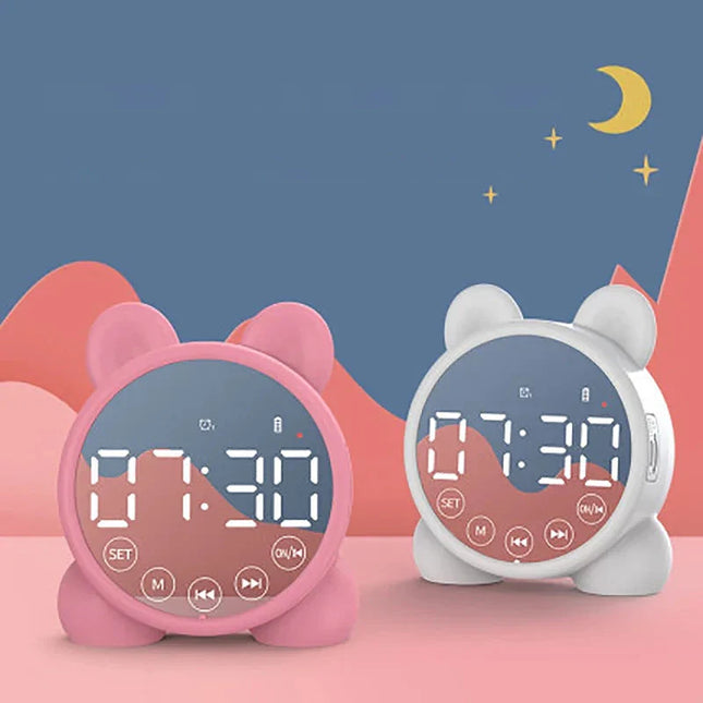 Søt digital barnevekkerklokke med ører