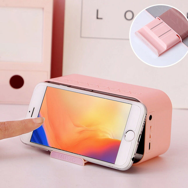 Rosa smart vekkerklokke med Bluetooth