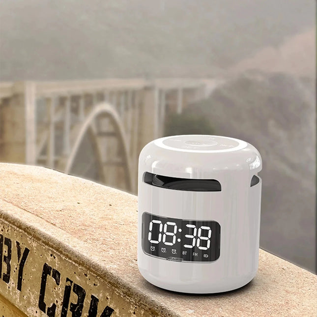 Liten vekkerklokke med Bluetooth høyttaler