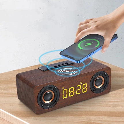 Retro vekkerklokke med Bluetooth høyttaler