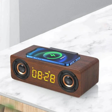 Retro vekkerklokke med Bluetooth høyttaler
