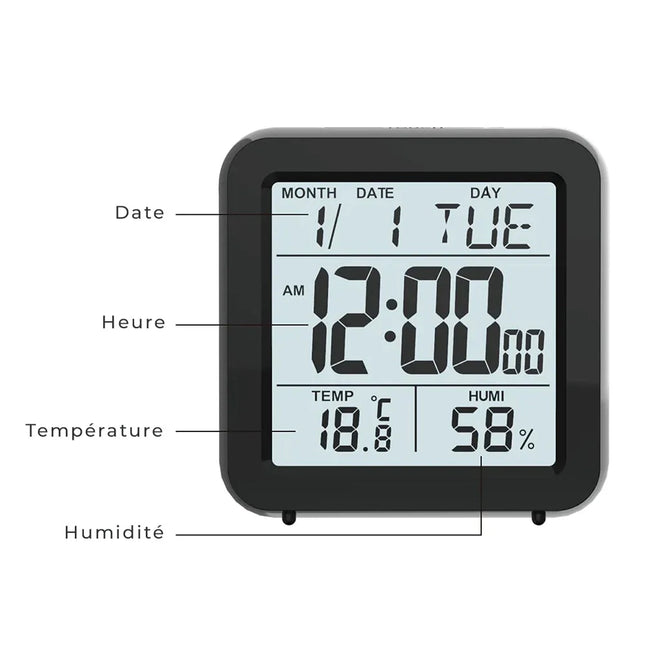 Digital reiseklokke med konstant visning