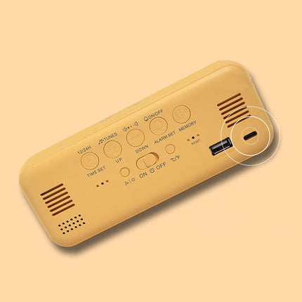 Design digital vekkerklokke med buet skjerm