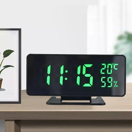 Digital speilklokke med temperaturvisning